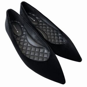 Birdies The Goldfinch 15 Black Velvet Pointed Toe Flats Shoes Womens 8.5